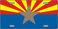 Smart Blonde Arizona Big Star State Flag Novelty Vanity Metal License Plate Tag Sign by Smart Blonde