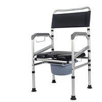 Yxsd Folding Shower Chair Bath Seat Senior Pregnant Woman Mobile Toilet Stool Sitting Chair with Back and Armrest Height Adjustable