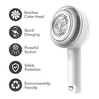 Lint Remover Electric Fabric Sweater Shaver Portable Defuzzer Fuzz Pill Ball Remover USB/Battery Operated for Clothes,Fabrics and Furniture(White)