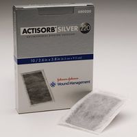 J&J Actisorb Silver 220 - 4 1/8"x 4 1/8" - Model 72913 - Box of 10