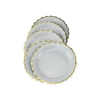 Light Blue Round Paper Plates - 7 inch 24 Count Biodegradable Decorative Plates for Birthday Party, Holiday Celebration, Baby Shower,Graduation, Thanksgiving