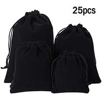 Lucky Monet 25/50/100PCS Velvet Drawstring Bags Jewelry Pouches for Christmas Birthday Party Wedding Favors Gift Candy Headphones Art and DIY Craft (25Pcs, Black, 4” x 6”)