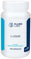 Klaire Labs L-Lysine - 500 Milligrams Essential Amino Acid Support for Immune Health & Collagen Formation, Hypoallergenic & Dairy-Free (100 Capsules)