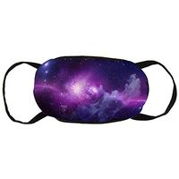 NiYoung Purple Galaxy Nebula Anti-Dust Earloop Mouth Cover for Women Men, Pollen Painting Cosplay Half Face Mouth Cover - Elastic Band