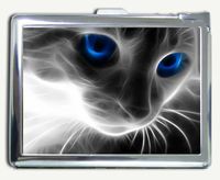 Smoke Cat Cigarette Case with Built-in Lighter