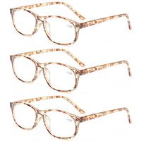 Kerecsen 3 Pack Fashion Men and Women Reading Glasses Stylish Designed Readers (3 Pack Orange, 2.25)