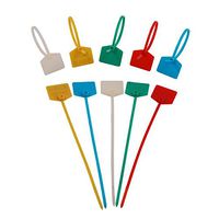 Huouo 100 PCS 6 Inches Nylon Marker Cable Ties Self-Locking Cord Tags Label Wire Straps Assorted colors