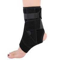 Ibnotuiy Adjustable Ankle Brace Stabilizer Ankle Foot Fixation Brace with Steel Plates Fixed for Sprains/Injury Recovery/Fracture Fixation (Black) (M)