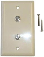 Black Point Products BV-071 Ivory Dual Coax Wall Plate, Ivory