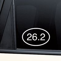 Nashville Decals 26.2 Marathon Euro Oval Vinyl Decal Laptop Car Truck Bumper Window Sticker - White