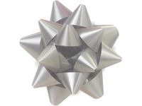 Silver Medium Star Gift Bows (48 Pack ) 3-1/2"
