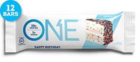 ONE Protein Bars, Birthday Cake, Gluten Free Protein Bars with 20g Protein and only 1g Sugar, Guilt-Free Snacking for High Protein Diets, 2.12 oz (12 Pack)