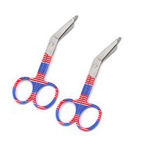 Wdl 2 Lister Bandage Scissors 4.5" German Grade with American Flag Pattern