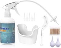 7 Pieces Ear Wax Removal Tool, Ear Cleaning Irrigation Kit Cleaner for Humans, Includes Basin, Bottle, Syringe, Disposable Tips, Brush and Cotton Swab(100 pcs)