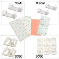 XLX 35PCS Self Adhesive Cable Clamp Line Fastening Finishing Buckle Wire Cord Management Network Tubing Sleeve Conduit Adjustable Wire Storage Clips Set for Home Office Garage (White)