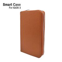 Electronic Cigarette Protective Holder for IQOS3.0, Yagghe Zipper Wallet PU Leather Scratch Waterproof Pouch Bag Compatible with IQOS 3.0 Multi Accessories (Case Only, Brown)