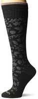 Dr. Scholl's Women's Travel Knee High Socks with Graduated Compression, Black/Pink Floral, Shoe Size: 4-10