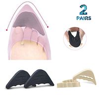 VIEEL 2 Pairs Soft Sponge Big Toe Plug Foot Brace Pads Adjustable Shoe Filler Unisex Shoe Inserts for Men & Women, Pumps, Flats, Sneakers (Black+Beige)