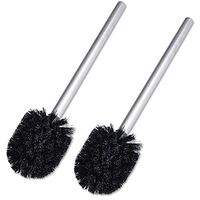 2 X Replacement Stainless Steel Bathroom Shower Room Accessory Toilet Comb Toilet Brush Head Holders Black