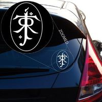 Lord of the Rings Tolkien Decal Sticker for Room Car Window Laptop Pc (5.5" inches (White)