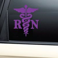 RN Medical Emblem Nurse Vinyl Decal Laptop Car Truck Bumper Window Sticker - Purple