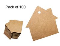 Qingsun 100pcs Brown Crafts Hang Tags Scalloped House Shape Wedding Kraft Paper Tag Lolly Bag Bonbonniere Favor Gift Tags