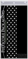 Flexicore Packaging Black Gift Wrap Tissue Paper | Size: 15 Inch X 20 Inch | Count: 20 Sheets | Color: Solid Black & Polka Dot