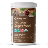Amazing Grass Protein Superfood: Vegan Protein Powder, All-in-One Nutrition Shake, Rich Chocolate, 10 Servings