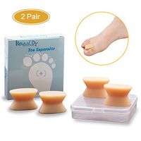 Revival Dr. Toe Separators, Toe Straightener for Relaxing Toes, Bunion Pain Relief - Two Sizes available - 4 Pieces (L, skin color)