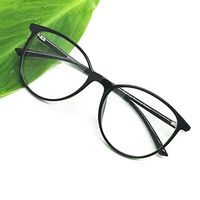 Computer Reading Glasses Blue Blocking Light Weight Round Women Anti Eye Strain (Black, 1.75)