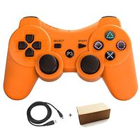 Molgegk Wireless Bluetooth Controller For PS3 Double Shock - Bundled with USB charge cord (Orange)