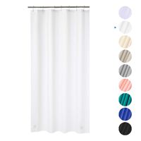 Plastic Shower Curtain, 40" W x 72" H EVA 8G Shower Curtain with Heavy Duty Stones and 7 Rust-Resistant Grommet Holes, Waterproof Thick Bathroom Plastic Shower Curtains Without Chemical Odor-Frosted