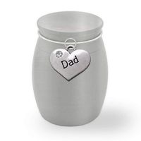 Small Mini Dad Father Memorial Ashes Holder Container Jar Vial Brushed Stainless Steel Cremation Funeral Urn