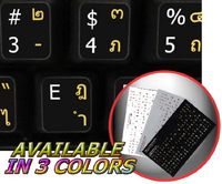 4Keyboard Thai-English Non-Transparent Keyboard Sticker ON Black Background for Desktop, Laptop and Notebook
