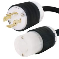 NEMA L16-30 Extension Power Cord - 25 Foot, 30A/480V, 8/4 SOOW - Iron Box # IBX-7103-25 (25 ft)