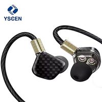 Dual Driver Earbuds, in The Ear Earbuds, Headphones with Microphone, Stereo Sports HiFi dj Earphones, 6 DD Running Earbuds - Black