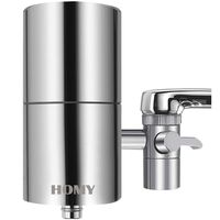 HOMY Faucet Mount Water Filter, SUS304 Stainless Steel Housing & Multiple High Precision Filtration System Reduce Chlorine, Fluoride, BPA Free, Fits Standard Faucets,Home Healthy Drinking Water Filter