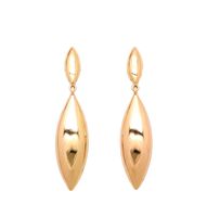 Women's Oversize Geometric, Tear Drop, Hammered Statement Metal Clip on Earring (Many Styles) (Gold/Style 2)