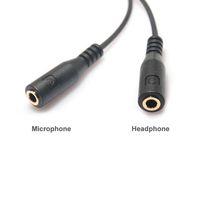 GBSELL 3.5mm Stereo Audio Male to 2 Female Headset Mic Y Splitter Cable Adapter