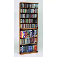 Leslie Dame Multimedia Storage Cabinet with Glass Doors, Walnut