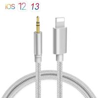 Aux Cable for Car, 【Nylon Braided】 3.3ft 3.5mm Male Aux Cord for Car Compatible with iPhone 11/11 Pro/XS/XR/X 8/7 Plus to Car Stereo, Speaker, Headphones, Support iOS 11 12 13 - 1M (White-Braided)