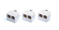 THE CIMPLE CO - Duplex Jack Phone Wall Adapter - 2-Way Phone Splitter (Line 1&2, Line 1&2) - Wall Jack Phone RJ11 Adapter - 4 Conductor Connector (2 Phone Lines) - White, 3 Pack