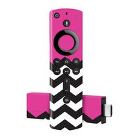 MightySkins Skin Compatible with Amazon Fire TV Stick 4K - Hot Pink Chevron | Protective, Durable, and Unique Vinyl Decal wrap Cover | Easy to Apply, Remove, and Change Styles | Made in The USA