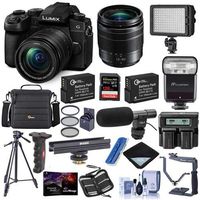 Panasonic Lumix DC-G95 Mirrorless Camera with 12-60mm f/3.5-5.6 Lumix G Lens Black - Bundle With Camera Case, ZOOM-M R2 TTL FLASH, LED Video Light, Shotgun Mic, TRipod, Software, 128GB SDXC Card, More
