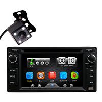 Universal 2Din in Dash Car DVD MP3 MP4 Video Player Radio Bluetooth Kit Head Unit Stereos Monitor Screen with Reverse Parking Camera for Toyota Corolla EX Rav4 Camry VIOS Echo by HitCar (Without GPS)
