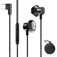 Huifen USB Type C Gaming Earbud Headphone Wired in-Ear Microphone Headset Noise Cancelling Stereo Elbow Professional Gaming Earphone Compatible with Google Pixel 2XL, Xiaomi, Huawei and More (Black)