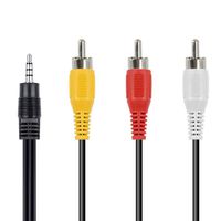 3.5 mm to RCA Camcorder AV Audio Video Cable, 3.5mm Male to 3RCA Male Plug Stereo Audio Video AUX Cable 4FT Cord