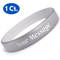 Reminderband Custom Luxe Silicone Wristband - Personalized Silicone Rubber Bracelet - Customized, Events, Gifts, Support, Causes, Fundraisers, Awareness - Men, Women, Kids (Quicksilver, Medium)