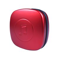 Premium Storage Case for Earphones Earbuds in-Ear Headphones and Other Small Digital Items Made of Aluminum Alloy (Red)