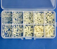 Electronics-Salon M2 M2.5 M3 M4 M5 Nylon Screw / Nut / Washer Assortment Kit.